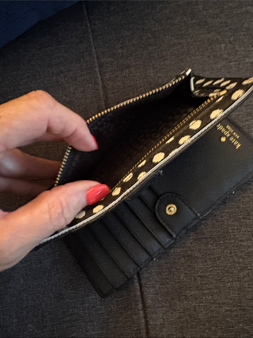 kate spade Black and White Dot Continental Wallet - Picture 4 of 5